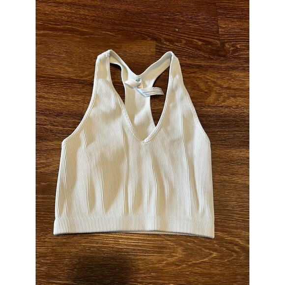 Free People Tops - Free People Movement Bra Size Small White Ribbed Racerback